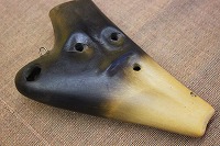 (工房悠)新ダブルオカリナ 半炭化仕上げ ソプラノG管